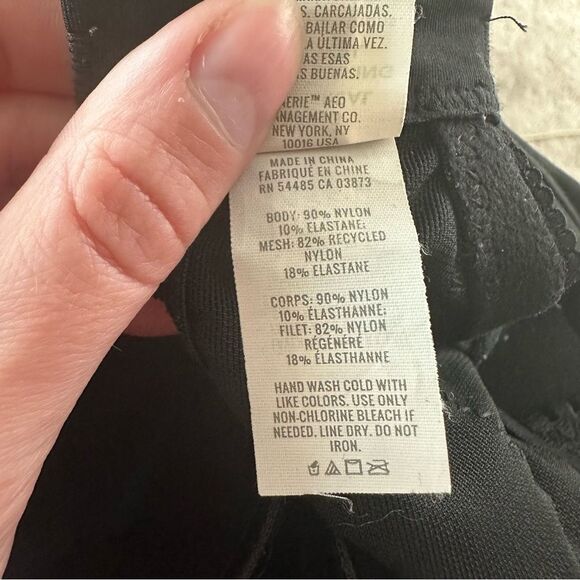 Aerie Black Real Power Wireless Push Up Joy Convertible Lace Bra Size 36DD Sexy - Picture 9 of 16